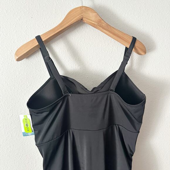 Cacique Lightly Lined No Wire Black One Piece Swimsuit women's plus size 20 NEW - Picture 8 of 11